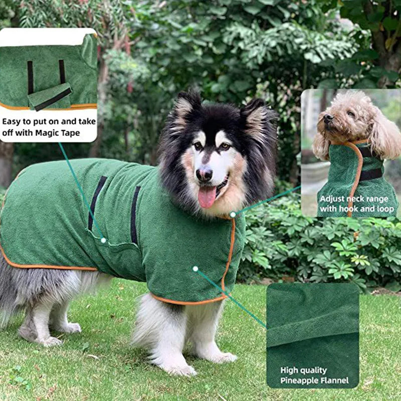 QuickDry Pet Bathrobe Towel
