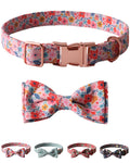 Chic Petank Bowtie Dog Collar with Metal Buckle (Large Pink)