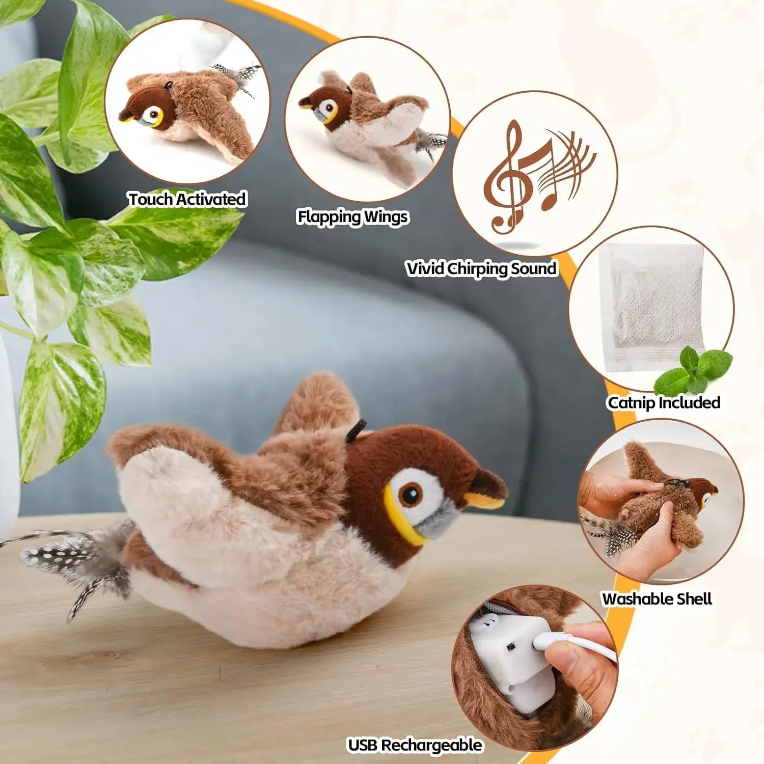Purrfect Melody Bird Toy