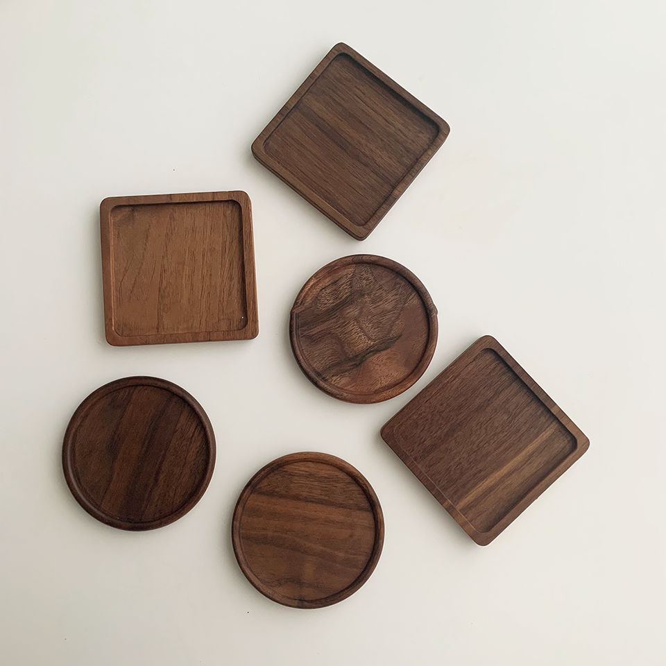 Japanese Walnut Insulated Wooden Coaster