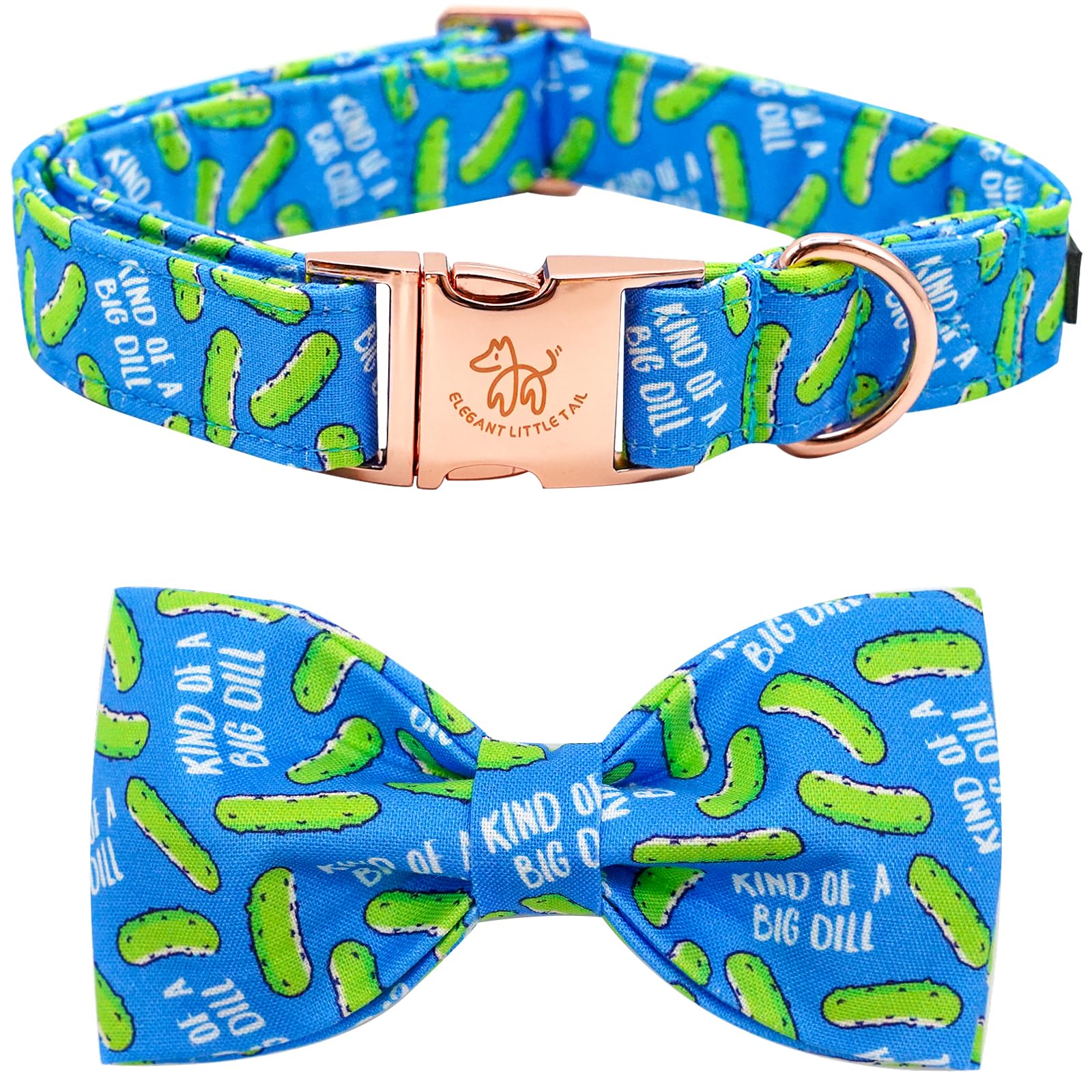 Dill Pickle Bowtie XL Dog Collar